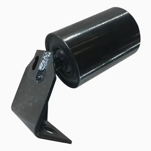 Conveyor belt system in a coal processing plant using Iron Buffer Wing Idlers for impact resistance.